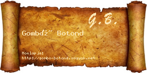 Gombó Botond névjegykártya